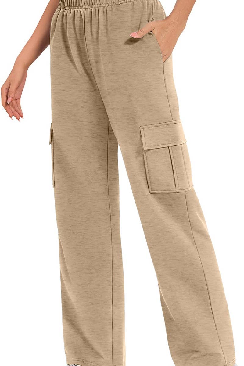 CWBMP0189_CARGO LOOSE SPORTS WIDE LEG POCKET PANTS
