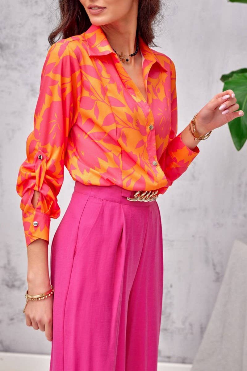 CWTSTL2782_SPRING AND AUTUMN TEMPERAMENT PRINTED CARDIGAN