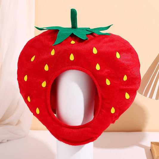 CWAH4062_CUTE PHOTO SHOW FUNNY HEADGEAR STRAWBERRY HAT