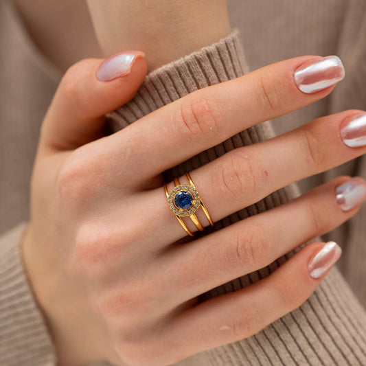 BLUE ROUND NON-FADING VERSATILE RING_CWAJE1394