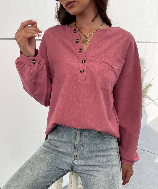 COMMUTER STYLE LONG SLEEVE DESIGN PULLOVER SHIRT