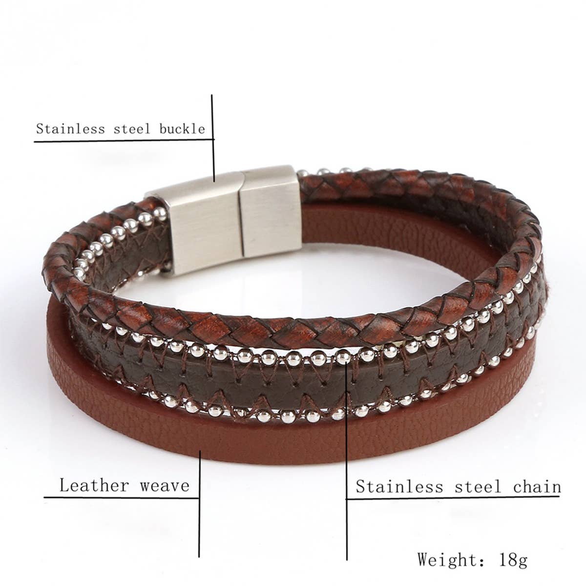 NEW BRAIDED STAINLESS STEEL CHAIN BRACELET