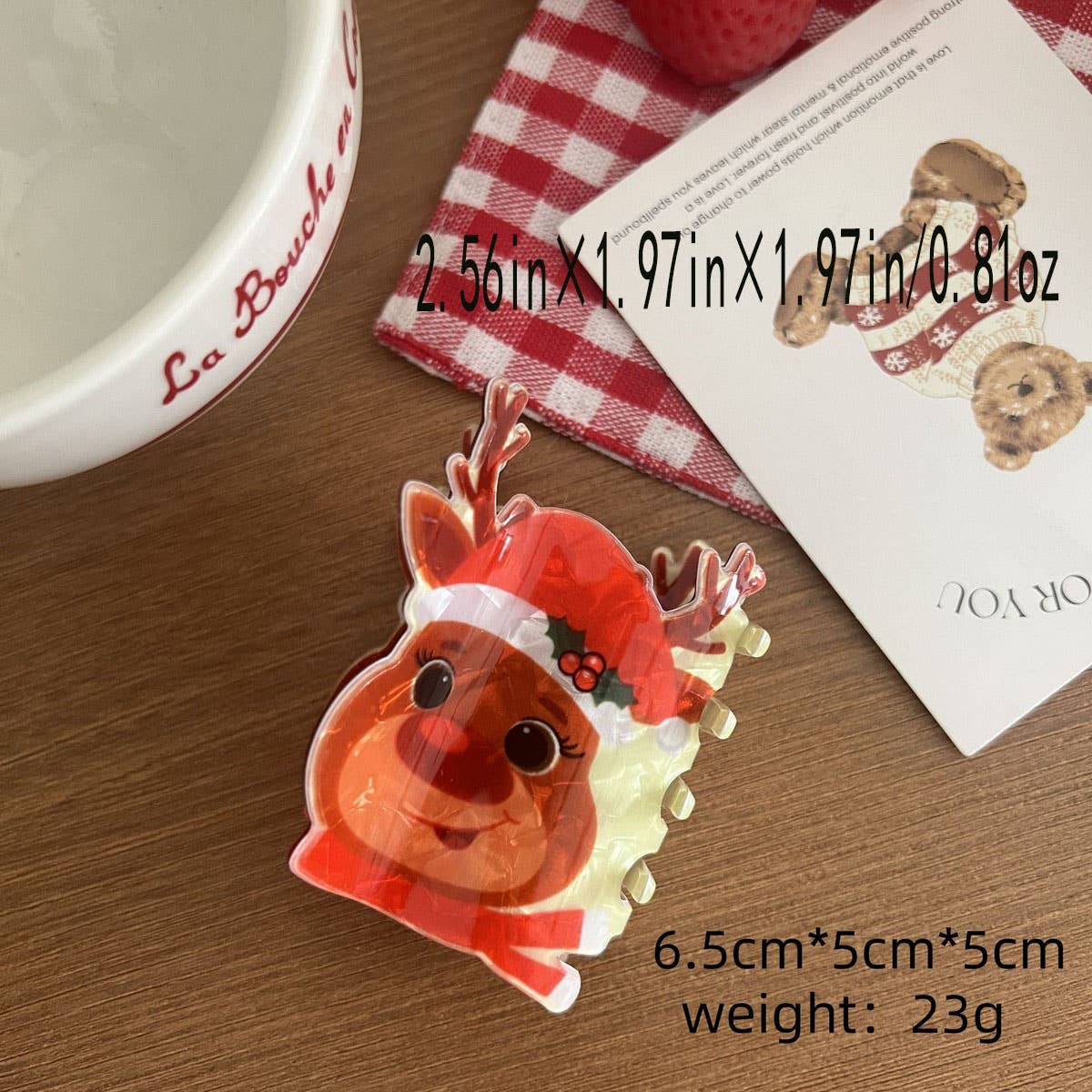 CWAHA07713_CHRISTMAS ACRYLIC CLAW HAIR CLIP FOR WOMEN