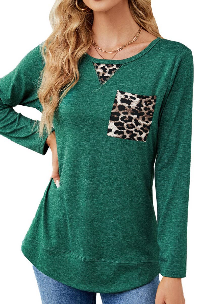 CWTTL1651_Round neck Long Sleeve Pullover Top