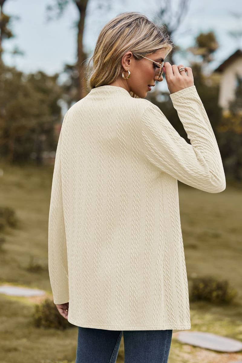 CWOCAL2127_SOLID COLOR BUTTON-DOWN LONG SLEEVE CARDIGAN