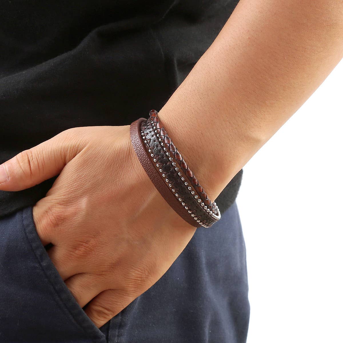 NEW BRAIDED STAINLESS STEEL CHAIN BRACELET