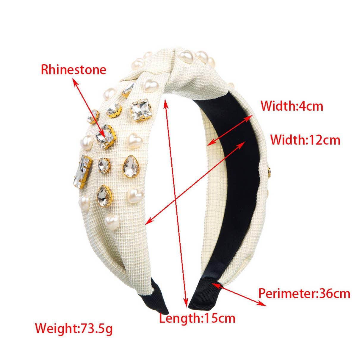 DIAMOND AND PEARL WIDE HEADBAND