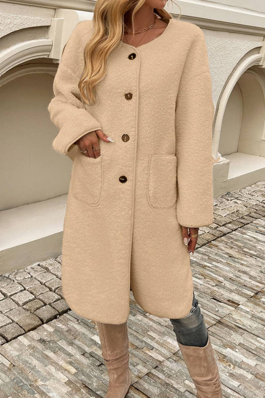 CWOCO0548_WINTER LONG SLEEVE TRENCH COAT WITH BUTTON POCKET
