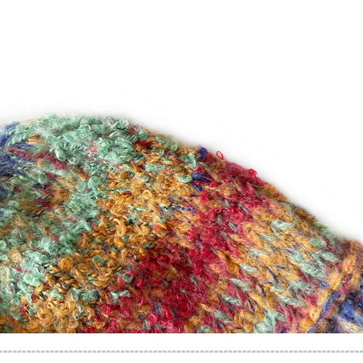 ADULT KNITTED HAT COLORFUL STRIPED BUCKET HAT_CWAH2051