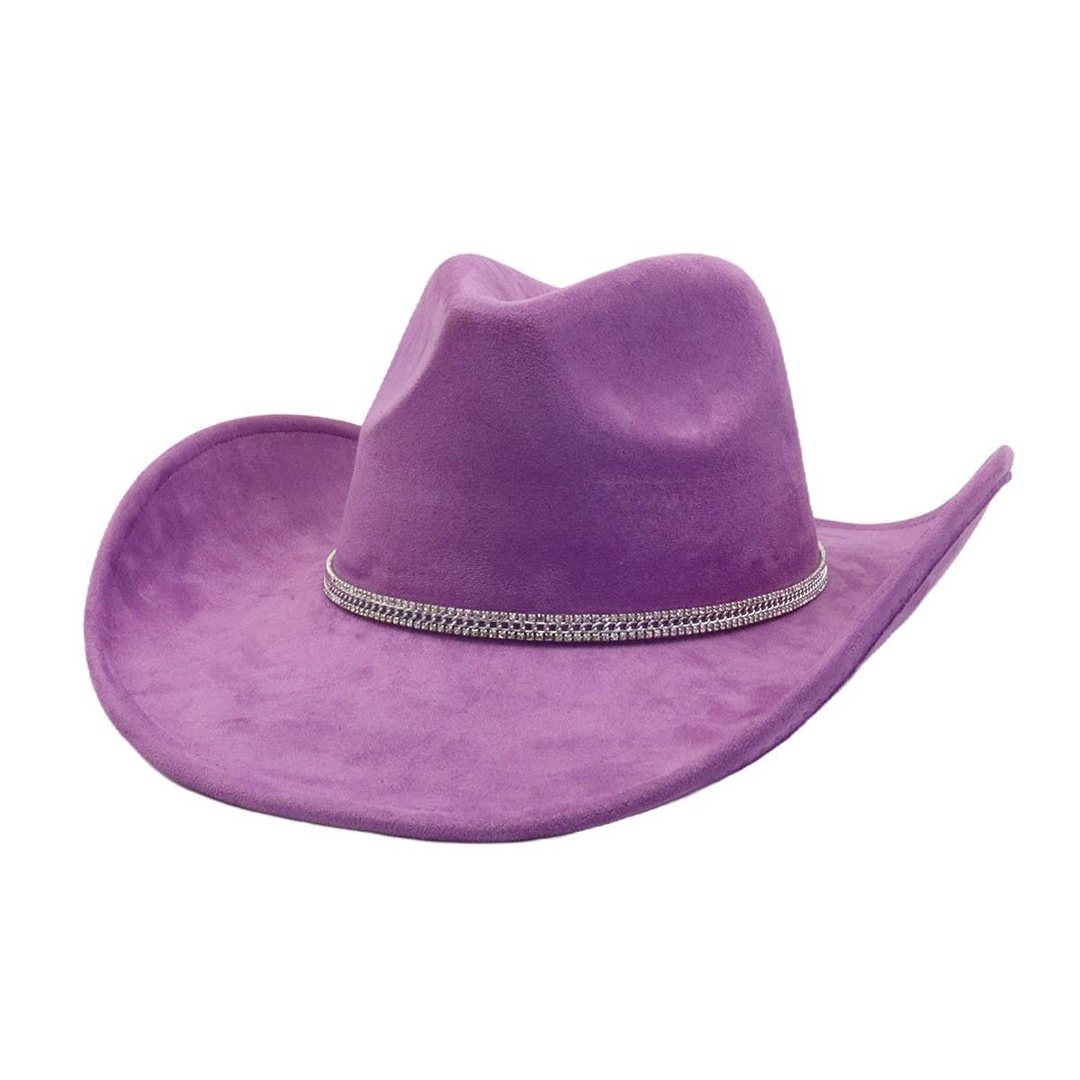 Suede Denim Cowboy Fedora Hat Western Ethnic Style_CWAH04394