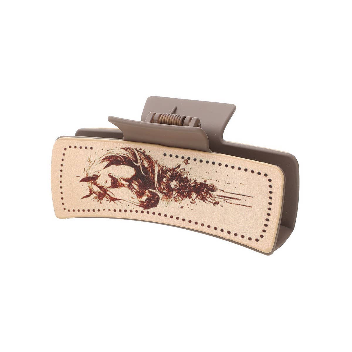Cactus Print Leather Hair Claw Clip, Western Style_CWAHA0606