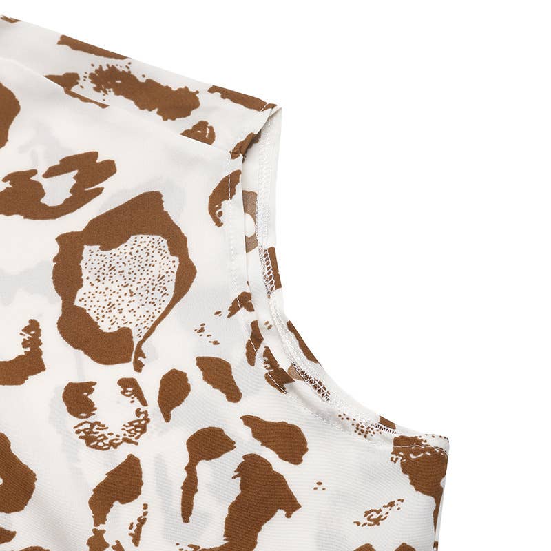 Casual V-neck bat-sleeve leopard print shirt