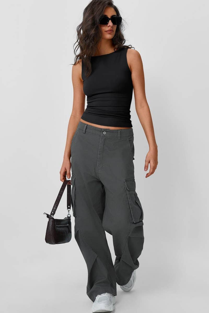 CWTTK1195_SOLID SLEEVELESS SLIM FIT SEXY TANK TOP