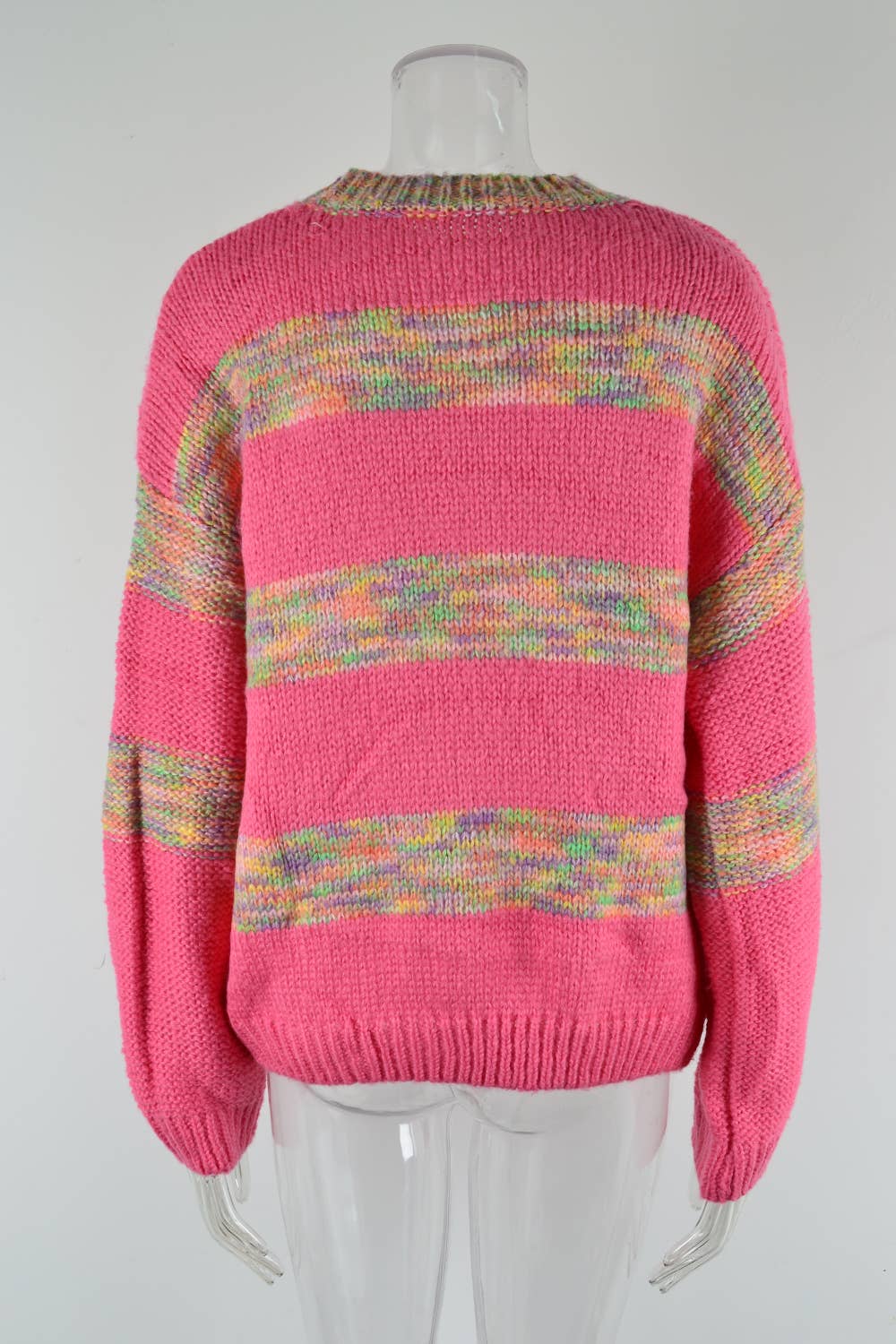 CREW NECK PULLOVER COLOR MATCHING SWEATER