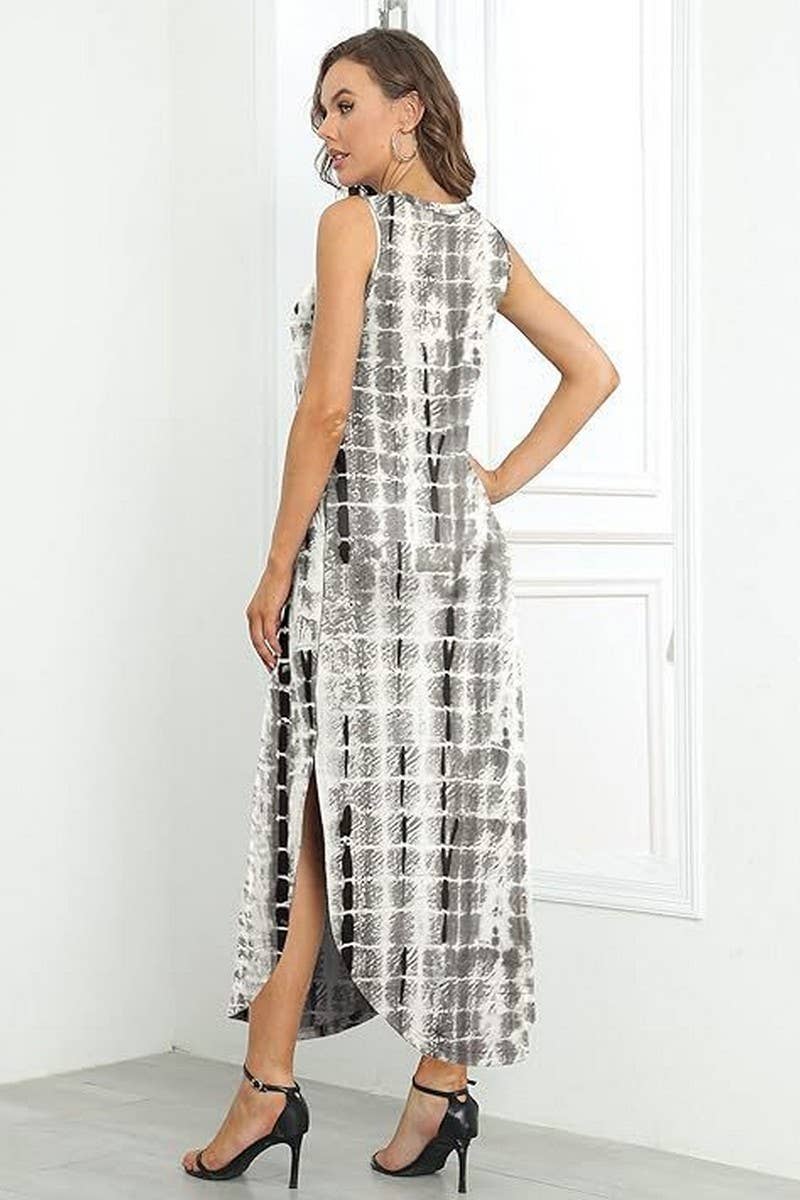 CWDMD5906_SLEEVELESS FLORAL PRINT PULLOVER MAXI DRESS