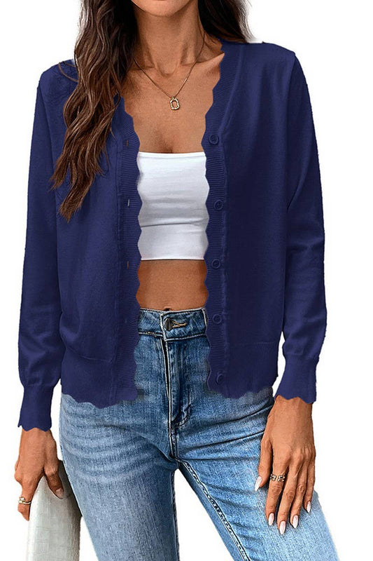 CWOCAL2302_ICE SILK V-NECK LONG SLEEVE KNIT CARDIGAN