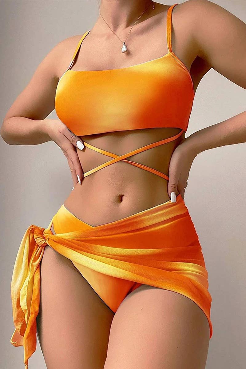 CWMW0803_TIE DYE BIKINI SWIMSUIT WOMEN'S THREE PIECE SET