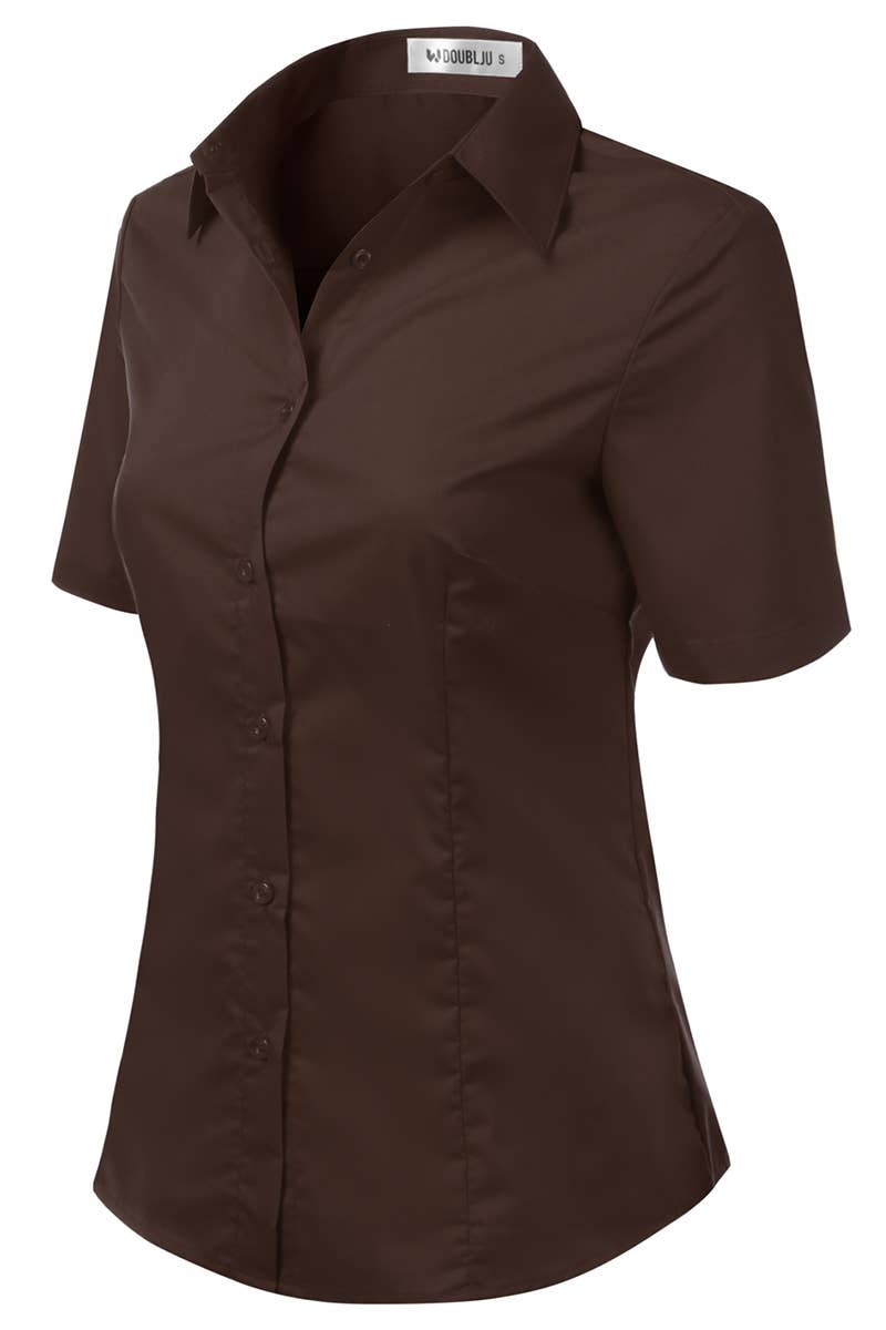 CWTSTS118-P_Slim Classic Short Sleeve Bttn Down Collar Shirt