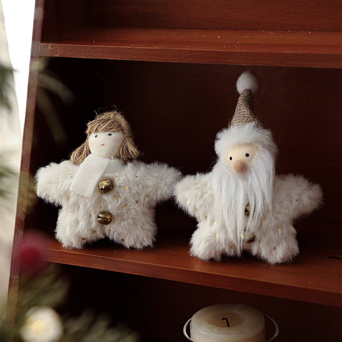 White Plush Doll Xmas Tree Cute Hanging Decor