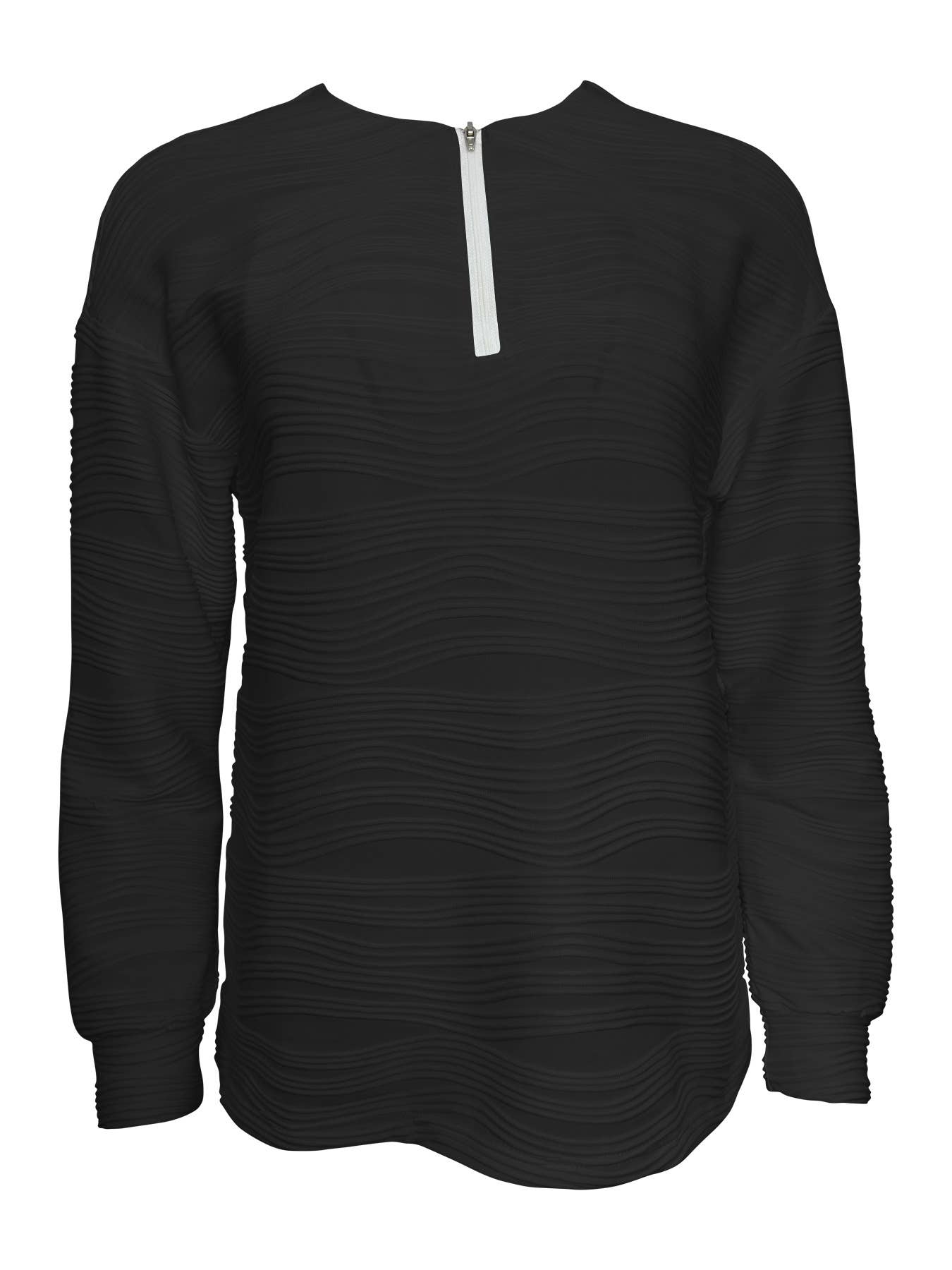 Casual semi-zipper textured sportswear top