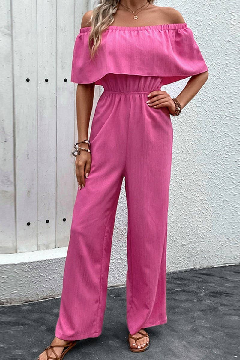 CWSJS0809_SOLID COLOR OFF-THE-SHOULDER WIDE-LEG JUMPSUIT