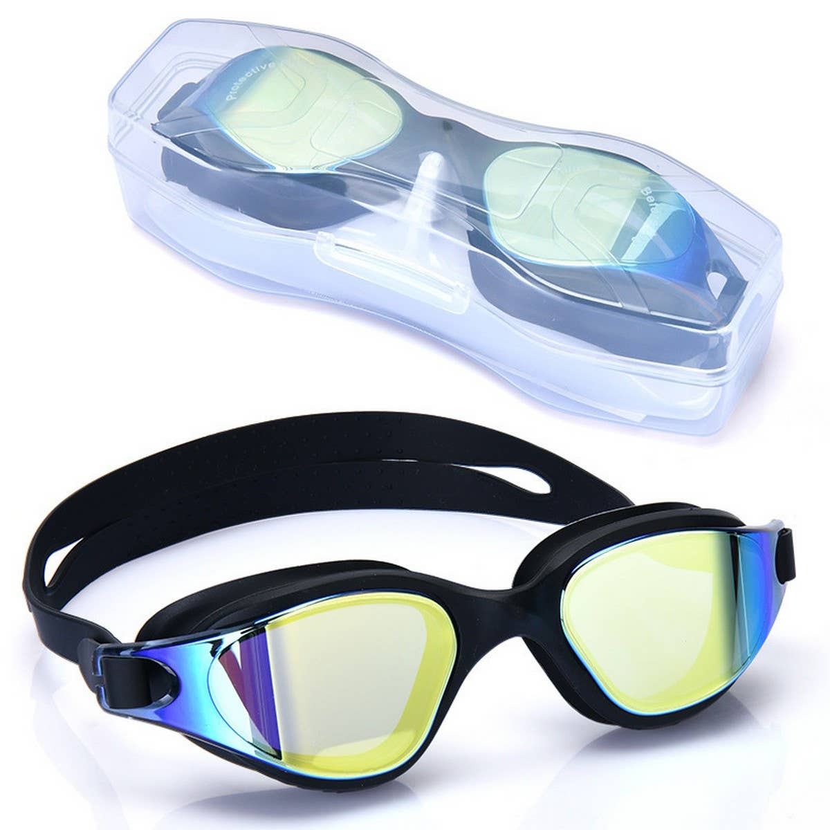 Silicone One-Piece Swim Goggles, HD Anti-Fog Lens