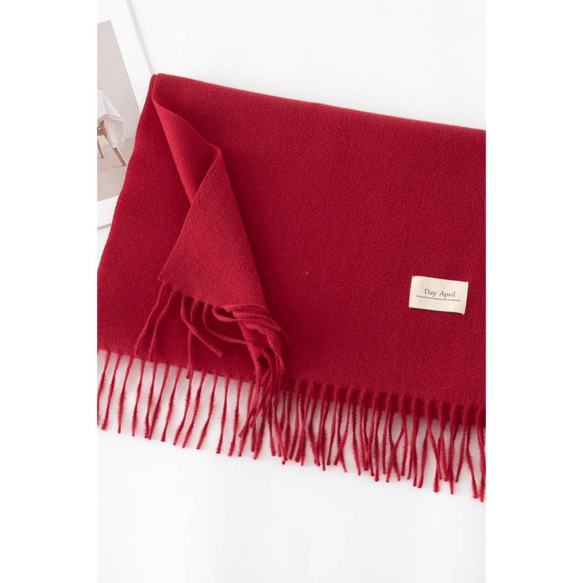 CWASC1482_SOLID COLOR MEDIUM-LENGTH WARM SCARF SHAWL NECK