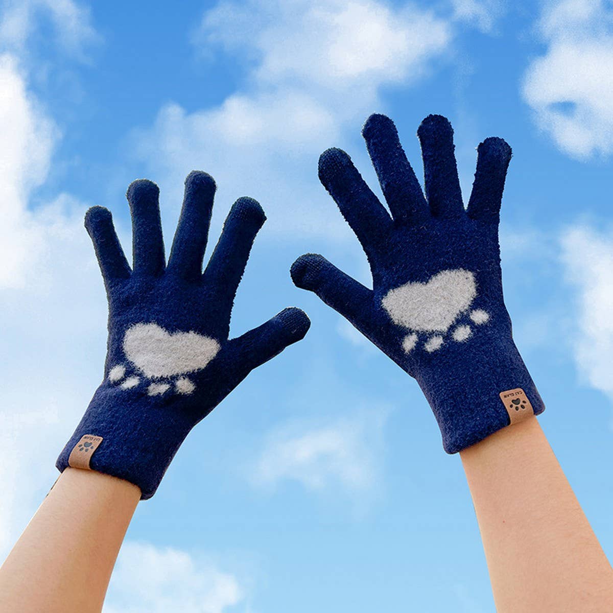 CWAG00572_WOMEN WINTER CAT PAW TOUCHSCREEN GLOVES