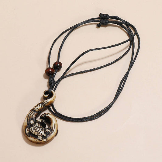 CREATIVE RETRO RESIN MEN'S LONG NECKLACE