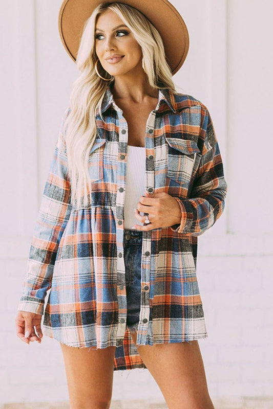 CWTSTL1391_LONG-SLEEVED PLAID LONG-SLEEVED COAT