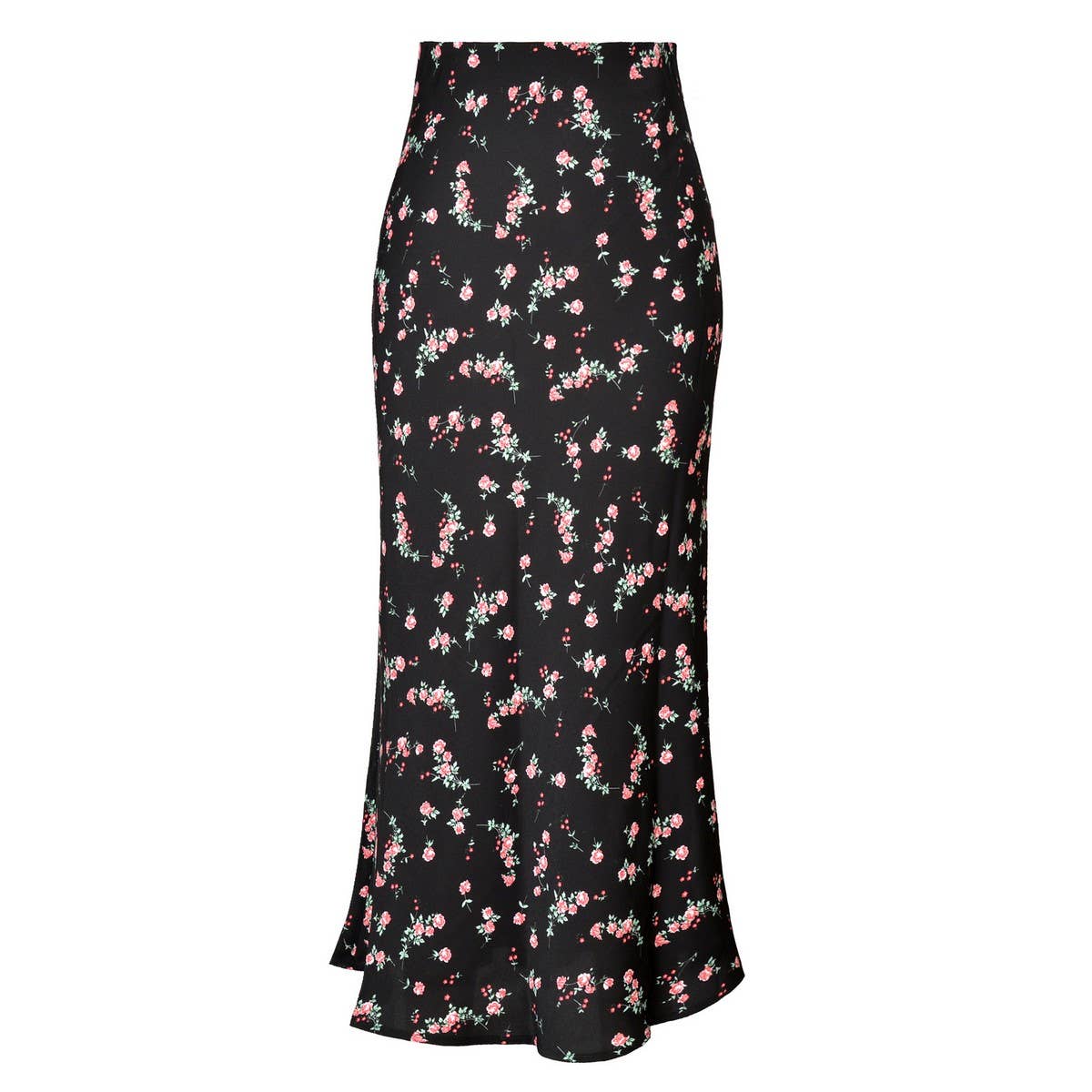 ACETATE SATIN SKIRT HIGH WAIST SLIT MAXI SKIRT_CWAB4804