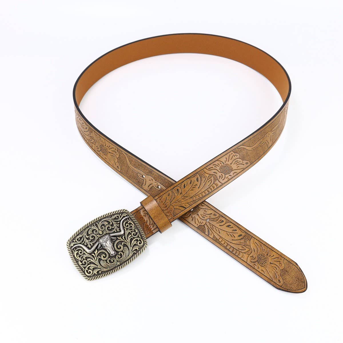 BUCKLE VINTAGE BELT WITH CLASSIC EMBOSSED_CWABE0412