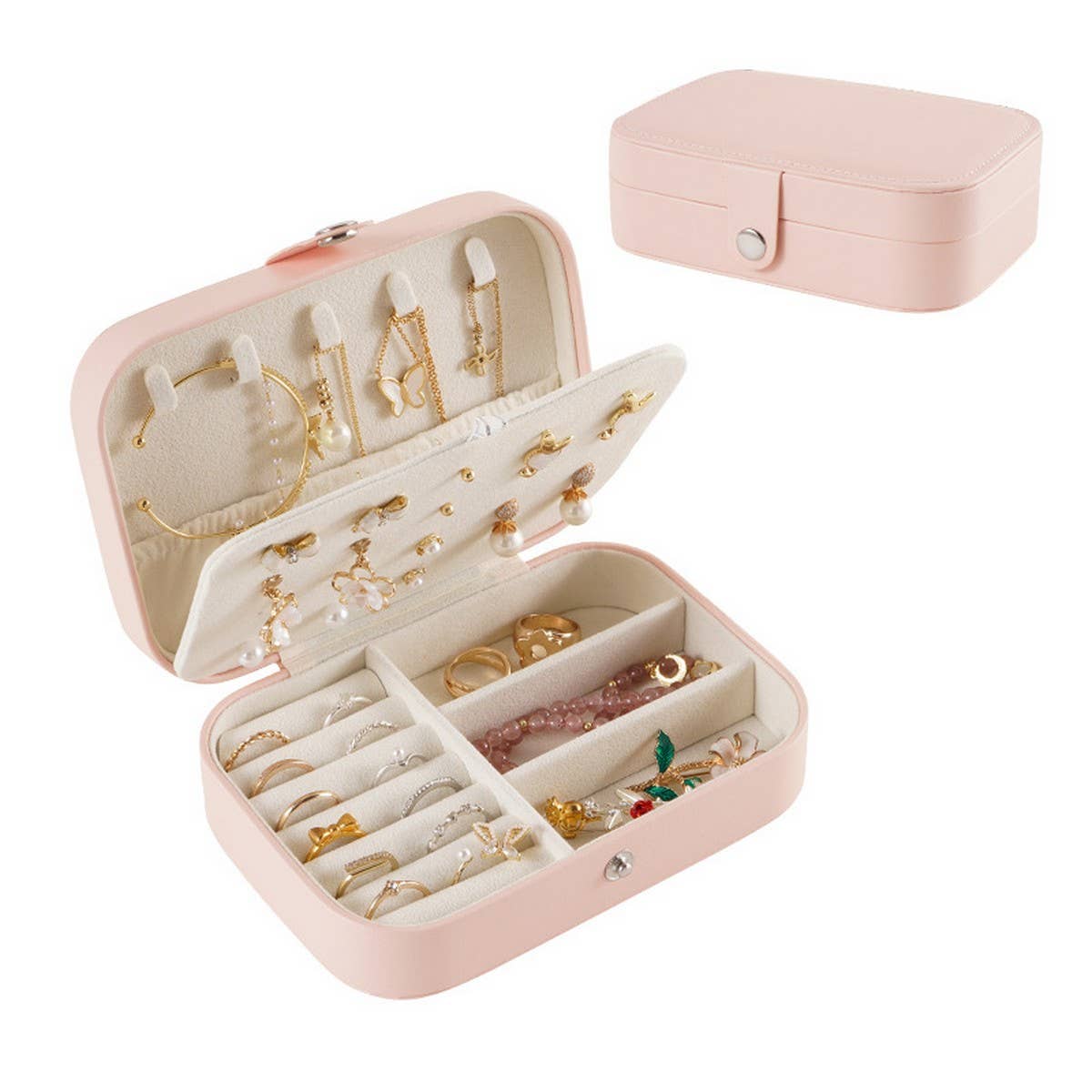 SINGLE LAYER NECKLACE EARRINGS RING JEWELRY BOX_CWAJE1530