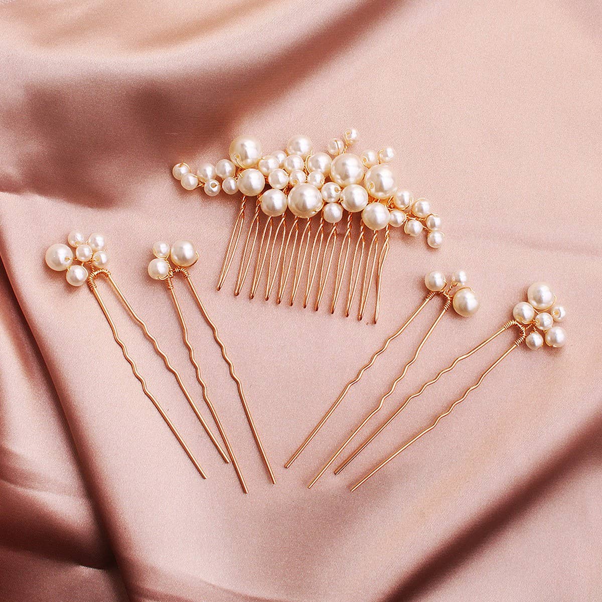 SWEET PEARL U-SHAPED BRIDAL HAIR ACCESSORIES