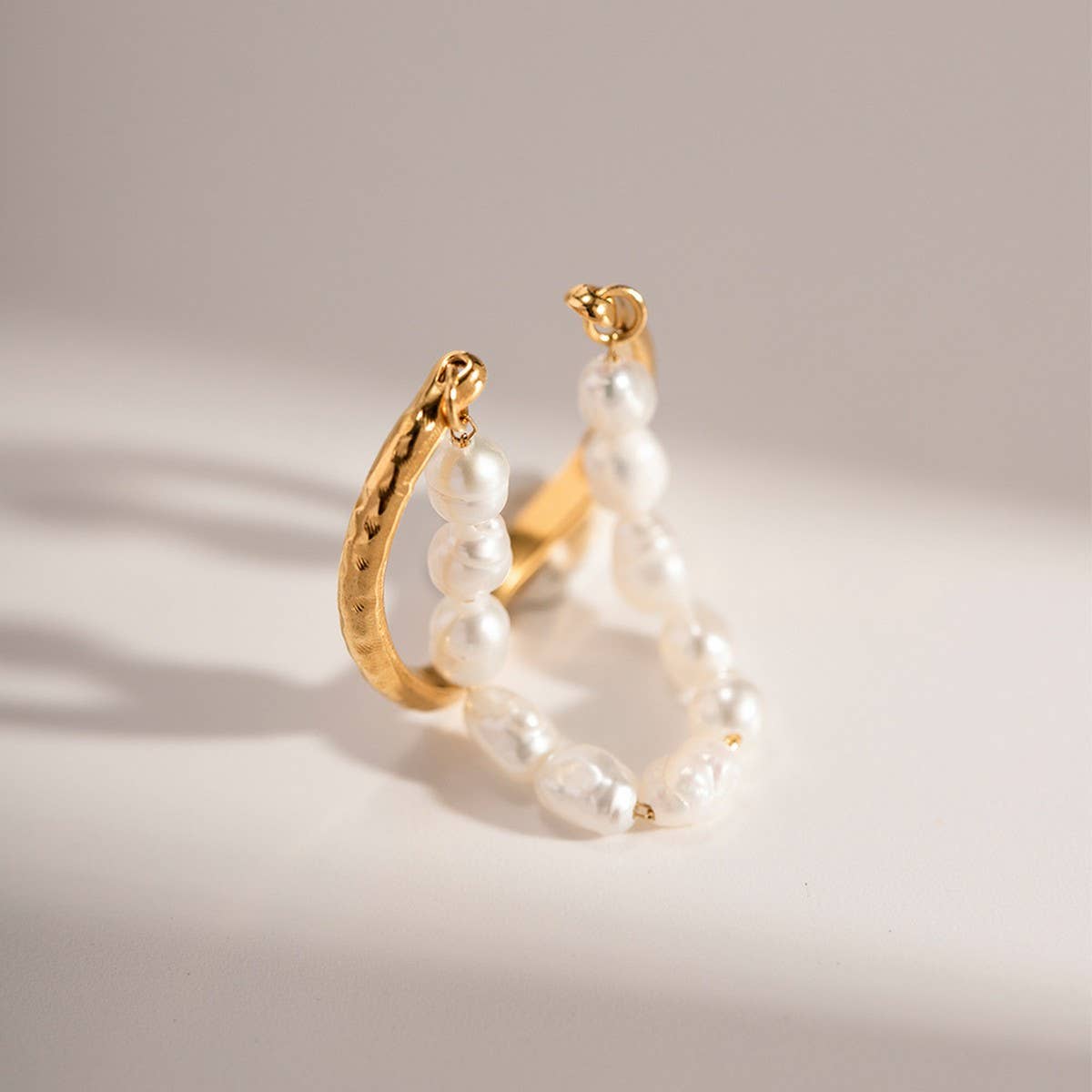 STAINLESS STEEL FRESHWATER PEARL DOUBLE LAYER RING_CWAJE1241