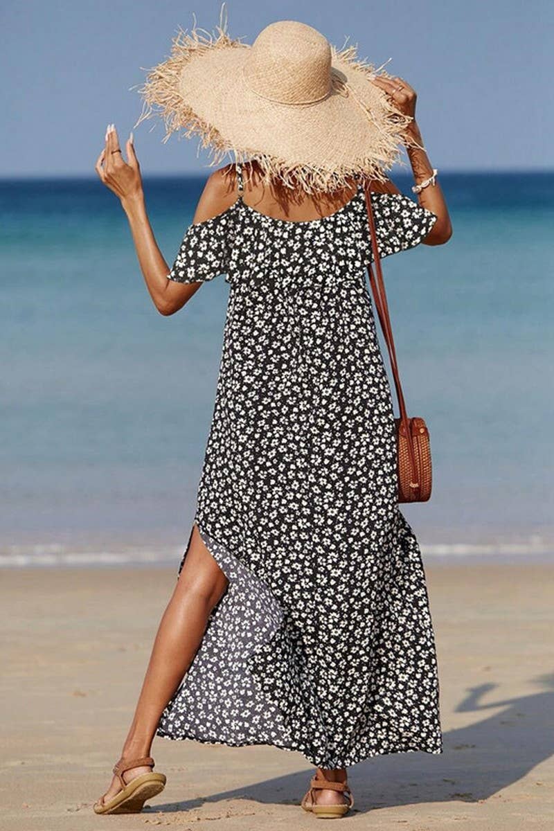 CWDHL01116_CASUAL FLORAL BOHEMIAN RESORT STYLE SLIP DRESS