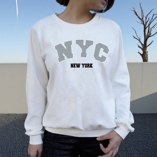 Basic round-neck printed sweatshirt