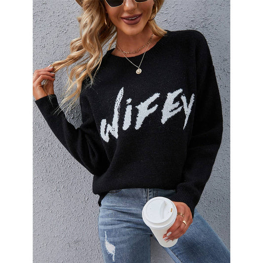 Casual pullover monogram jacquard sweater