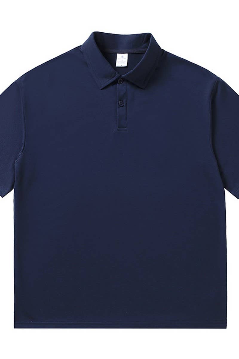 CWTBLS2343_LOOSE FIT SOLID DROP SHOULDER POLO TEE