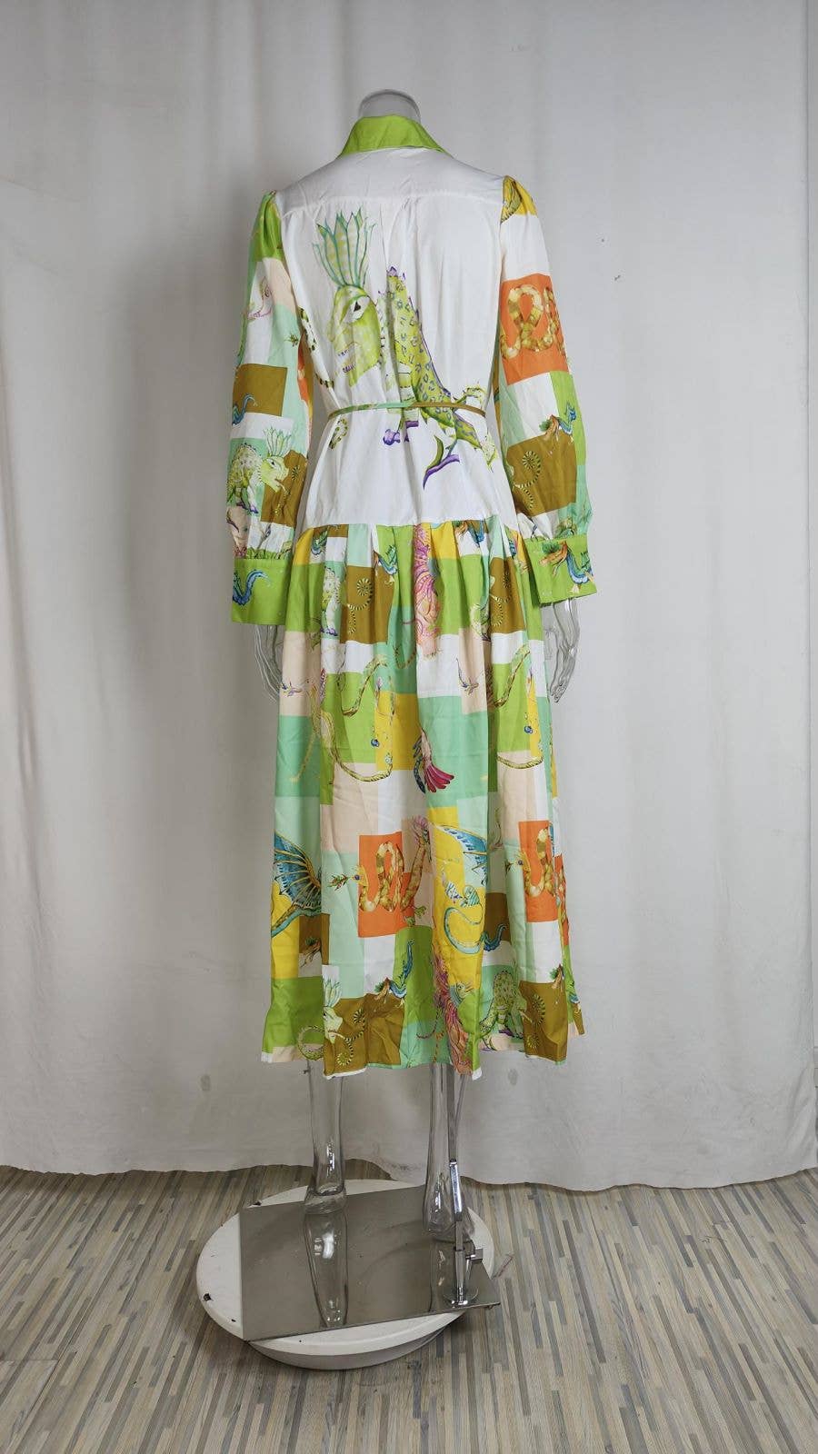 ELEGANT LANTERN SLEEVES TUCKED WAIST PEPLUM DRESS