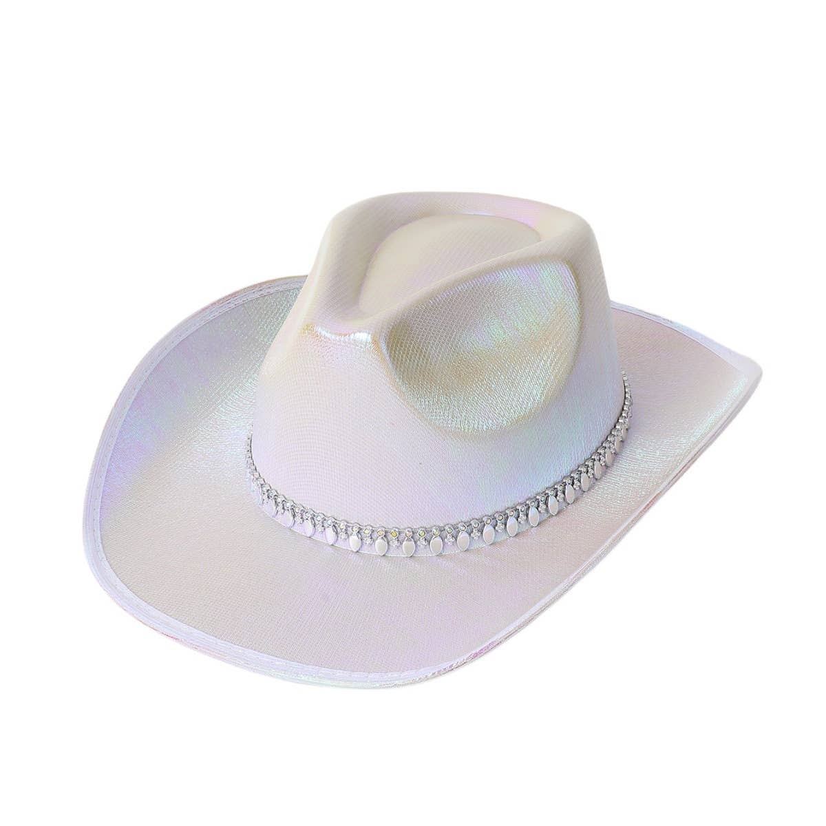 Western Laser Stripe Rhinestone Felt Jazz Hat_CWAH3642