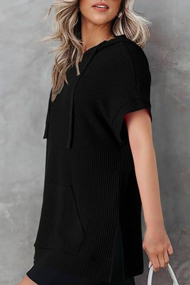 CWDSD4920_SUMMER DRAWSTRING HOODED DRESS SHORT