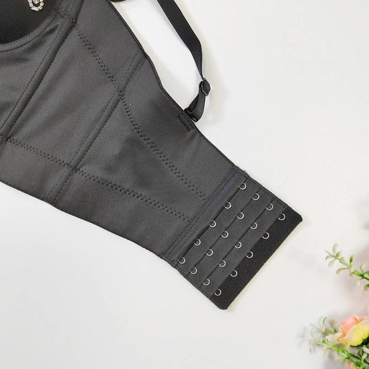 TEARDROP RHINESTONE WAIST HERRINGBONE CORSET