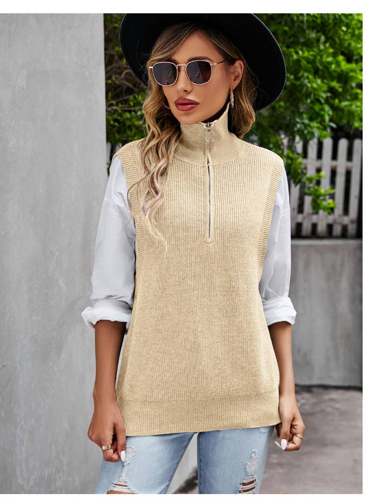 DESIGN SLEEVELESS VEST WITH LOOSE PULLOVER