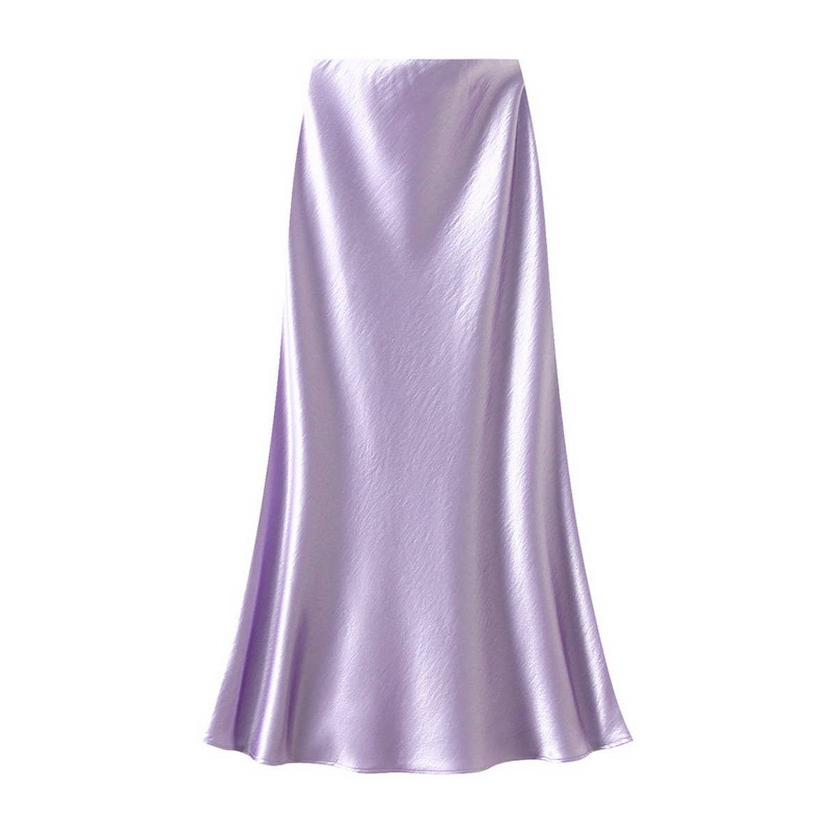 ELEGANT PLEATED SATIN FISHTAIL SKIRT