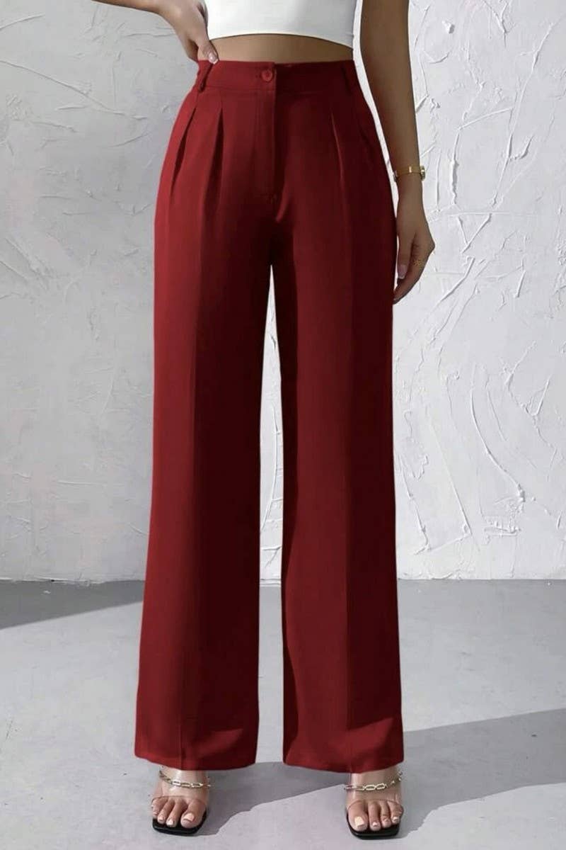 CWBLP1976_CHIC HIGH-WAISTED DRAPED WIDE LEG TROUSERS