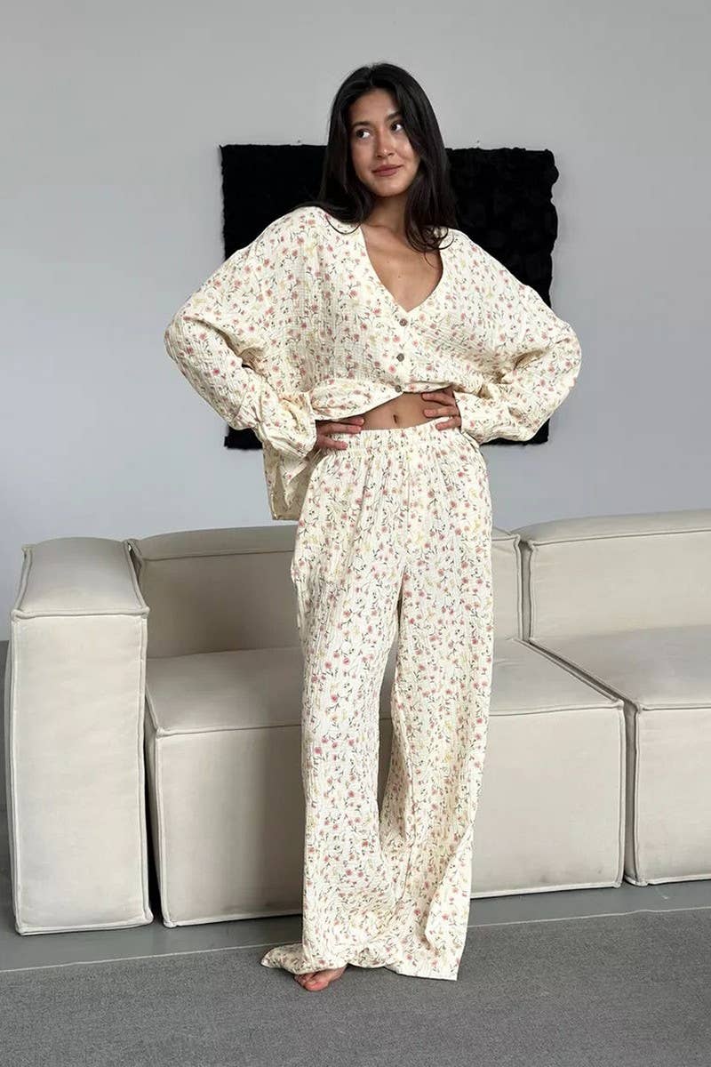 CWSPJ0221_COTTON PRINTED PAJAMAS AND HOME WEAR SET