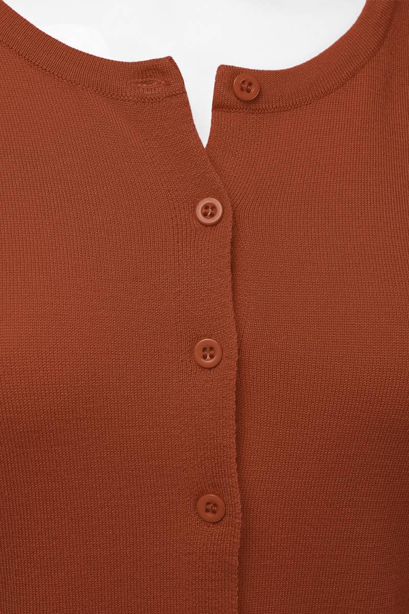 AWOCAL310_Button Down Soft Knit Long Sleeve Cardigan Sweater