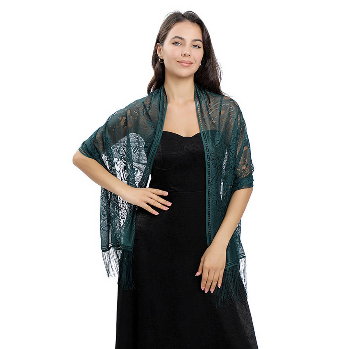 NEW FLOWER LACE EVENING SHAWL