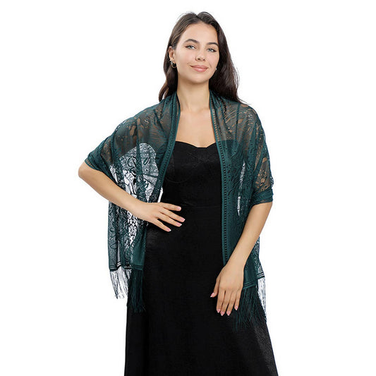 NEW FLOWER LACE EVENING SHAWL
